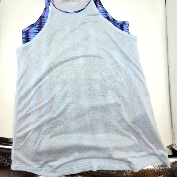 Athleta Girl Perfect Pair Tank   Shoreline Shibori Enchanted Blue Size XL/14 - Picture 3 of 12